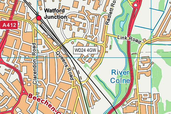 WD24 4GW map - OS VectorMap District (Ordnance Survey) WD24 4GW map - OS VectorMap District (Ordnance Survey)