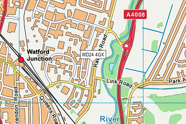 WD24 4GX map - OS VectorMap District (Ordnance Survey) WD24 4GX map - OS VectorMap District (Ordnance Survey)