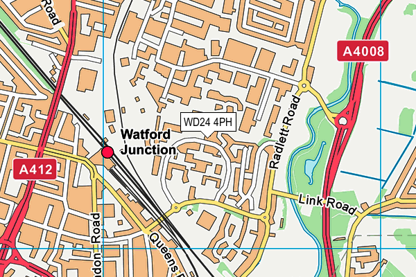 WD24 4PH map - OS VectorMap District (Ordnance Survey) WD24 4PH map - OS VectorMap District (Ordnance Survey)