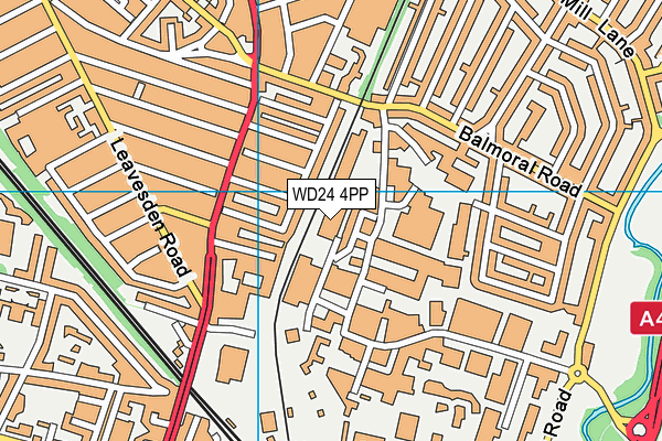 WD24 4PP map - OS VectorMap District (Ordnance Survey) WD24 4PP map - OS VectorMap District (Ordnance Survey)