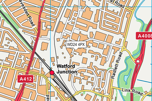 WD24 4PX map - OS VectorMap District (Ordnance Survey) WD24 4PX map - OS VectorMap District (Ordnance Survey)