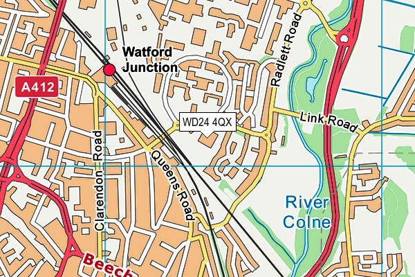 WD24 4QX map - OS VectorMap District (Ordnance Survey) WD24 4QX map - OS VectorMap District (Ordnance Survey)