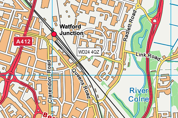 WD24 4QZ map - OS VectorMap District (Ordnance Survey) WD24 4QZ map - OS VectorMap District (Ordnance Survey)
