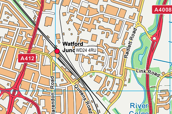 WD24 4RU map - OS VectorMap District (Ordnance Survey) WD24 4RU map - OS VectorMap District (Ordnance Survey)