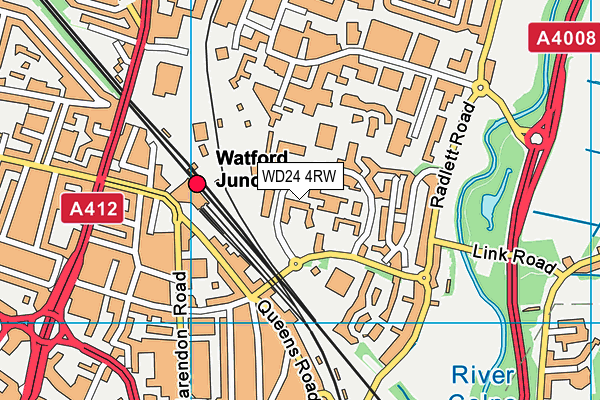 WD24 4RW map - OS VectorMap District (Ordnance Survey) WD24 4RW map - OS VectorMap District (Ordnance Survey)