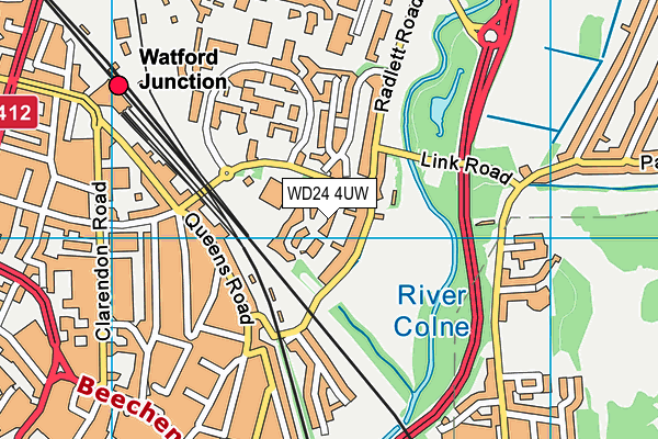 WD24 4UW map - OS VectorMap District (Ordnance Survey) WD24 4UW map - OS VectorMap District (Ordnance Survey)