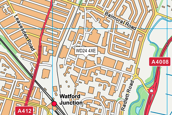 WD24 4XE map - OS VectorMap District (Ordnance Survey) WD24 4XE map - OS VectorMap District (Ordnance Survey)
