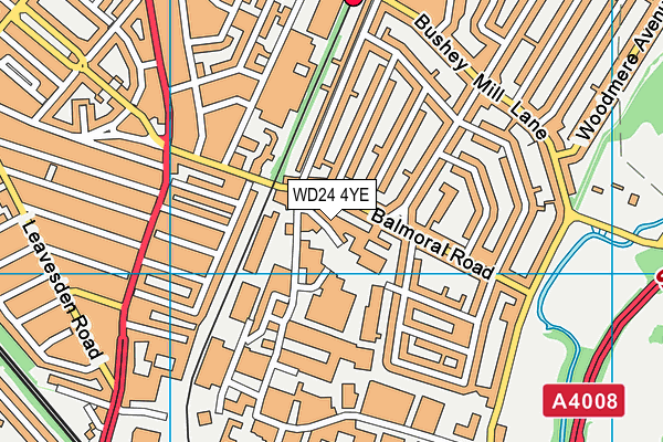 WD24 4YE map - OS VectorMap District (Ordnance Survey) WD24 4YE map - OS VectorMap District (Ordnance Survey)