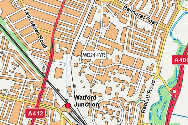 WD24 4YR map - OS VectorMap District (Ordnance Survey) WD24 4YR map - OS VectorMap District (Ordnance Survey)