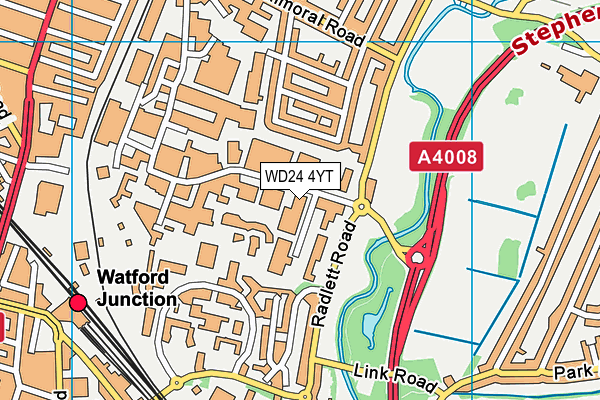 WD24 4YT map - OS VectorMap District (Ordnance Survey) WD24 4YT map - OS VectorMap District (Ordnance Survey)