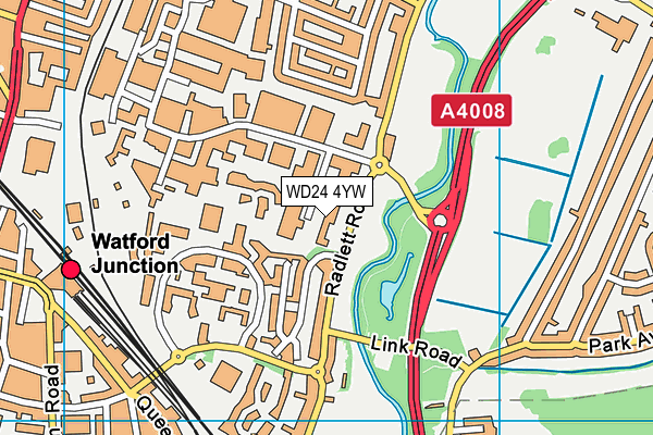 WD24 4YW map - OS VectorMap District (Ordnance Survey) WD24 4YW map - OS VectorMap District (Ordnance Survey)
