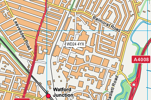 WD24 4YX map - OS VectorMap District (Ordnance Survey) WD24 4YX map - OS VectorMap District (Ordnance Survey)