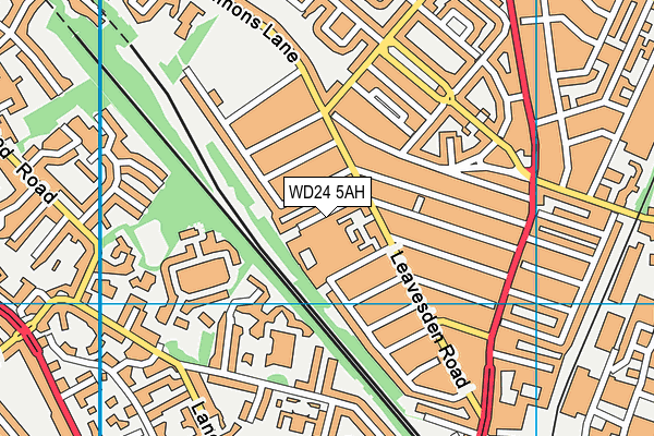 WD24 5AH map - OS VectorMap District (Ordnance Survey) WD24 5AH map - OS VectorMap District (Ordnance Survey)