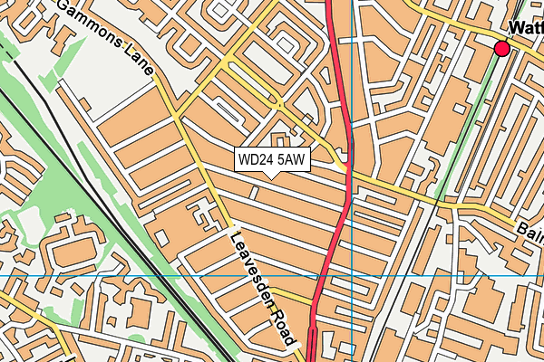 WD24 5AW map - OS VectorMap District (Ordnance Survey) WD24 5AW map - OS VectorMap District (Ordnance Survey)