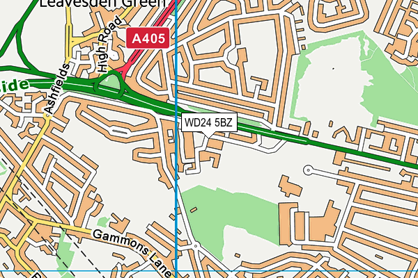 WD24 5BZ map - OS VectorMap District (Ordnance Survey)