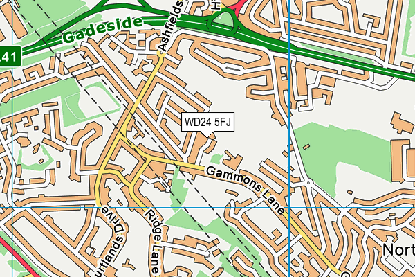 WD24 5FJ map - OS VectorMap District (Ordnance Survey) WD24 5FJ map - OS VectorMap District (Ordnance Survey)