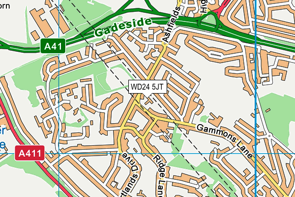 WD24 5JT map - OS VectorMap District (Ordnance Survey) WD24 5JT map - OS VectorMap District (Ordnance Survey)