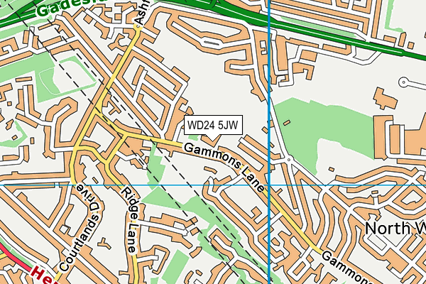 WD24 5JW map - OS VectorMap District (Ordnance Survey)