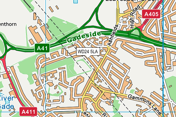 WD24 5LA map - OS VectorMap District (Ordnance Survey) WD24 5LA map - OS VectorMap District (Ordnance Survey)