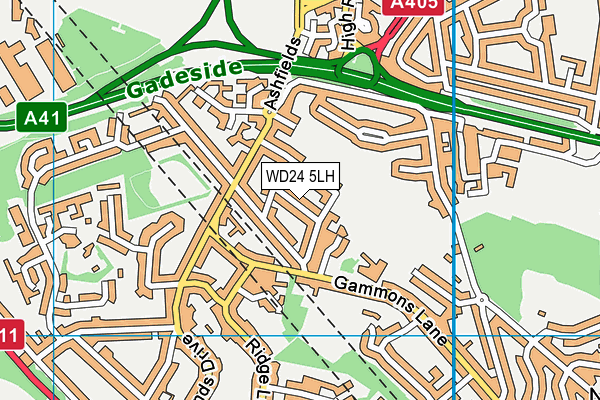 WD24 5LH map - OS VectorMap District (Ordnance Survey) WD24 5LH map - OS VectorMap District (Ordnance Survey)