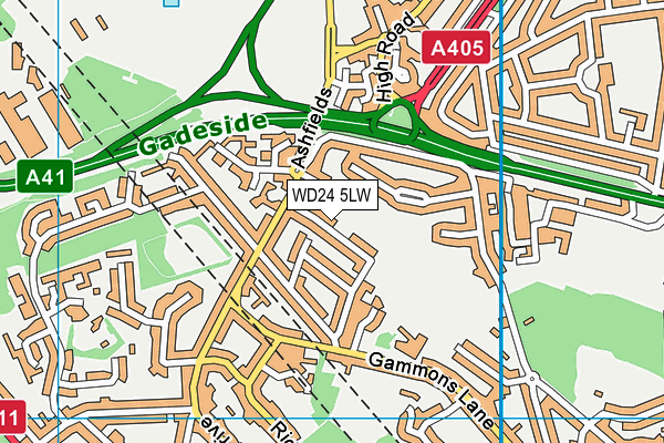 WD24 5LW map - OS VectorMap District (Ordnance Survey) WD24 5LW map - OS VectorMap District (Ordnance Survey)