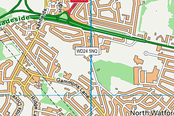WD24 5NQ map - OS VectorMap District (Ordnance Survey)
