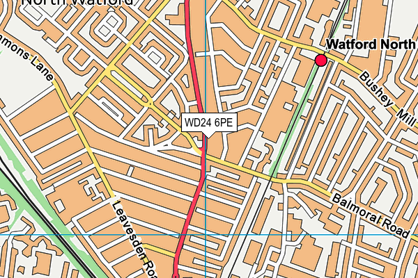 WD24 6PE map - OS VectorMap District (Ordnance Survey) WD24 6PE map - OS VectorMap District (Ordnance Survey)