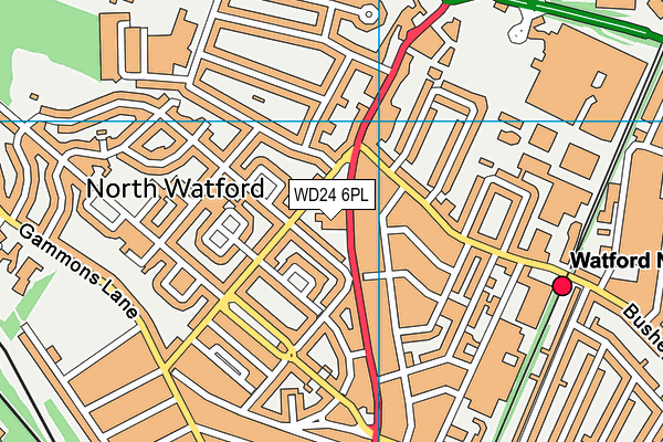 WD24 6PL map - OS VectorMap District (Ordnance Survey)