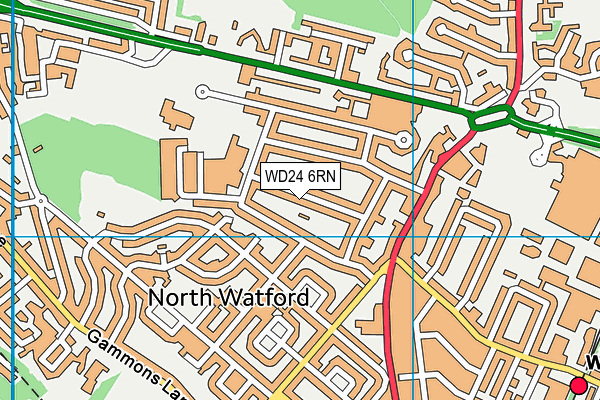 WD24 6RN map - OS VectorMap District (Ordnance Survey) WD24 6RN map - OS VectorMap District (Ordnance Survey)