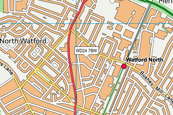 WD24 7BW map - OS VectorMap District (Ordnance Survey) WD24 7BW map - OS VectorMap District (Ordnance Survey)