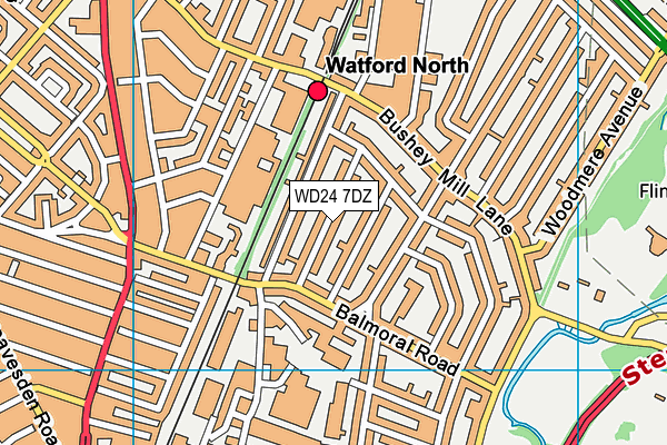 WD24 7DZ map - OS VectorMap District (Ordnance Survey) WD24 7DZ map - OS VectorMap District (Ordnance Survey)