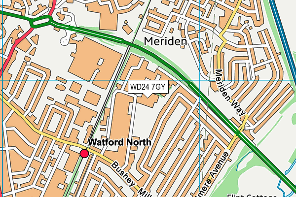 WD24 7GY map - OS VectorMap District (Ordnance Survey) WD24 7GY map - OS VectorMap District (Ordnance Survey)