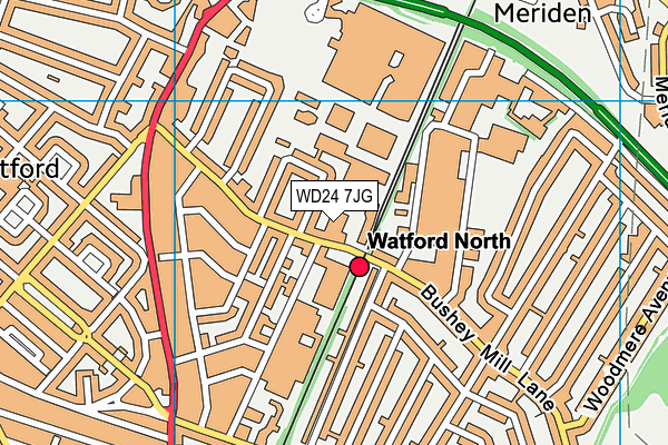 WD24 7JG map - OS VectorMap District (Ordnance Survey) WD24 7JG map - OS VectorMap District (Ordnance Survey)