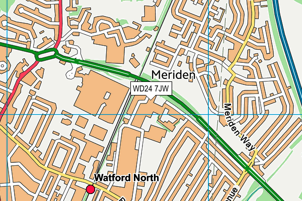 WD24 7JW map - OS VectorMap District (Ordnance Survey) WD24 7JW map - OS VectorMap District (Ordnance Survey)