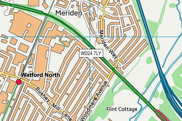 WD24 7LY map - OS VectorMap District (Ordnance Survey) WD24 7LY map - OS VectorMap District (Ordnance Survey)