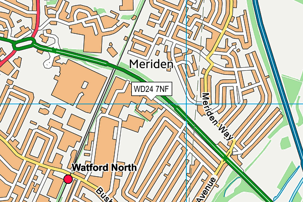 WD24 7NF map - OS VectorMap District (Ordnance Survey) WD24 7NF map - OS VectorMap District (Ordnance Survey)