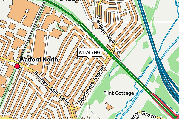WD24 7NG map - OS VectorMap District (Ordnance Survey) WD24 7NG map - OS VectorMap District (Ordnance Survey)