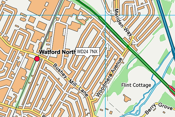 WD24 7NX map - OS VectorMap District (Ordnance Survey) WD24 7NX map - OS VectorMap District (Ordnance Survey)