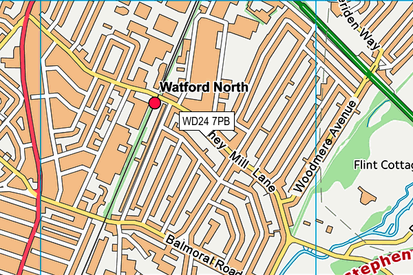 WD24 7PB map - OS VectorMap District (Ordnance Survey) WD24 7PB map - OS VectorMap District (Ordnance Survey)