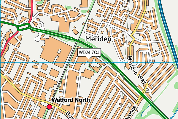 WD24 7QJ map - OS VectorMap District (Ordnance Survey) WD24 7QJ map - OS VectorMap District (Ordnance Survey)