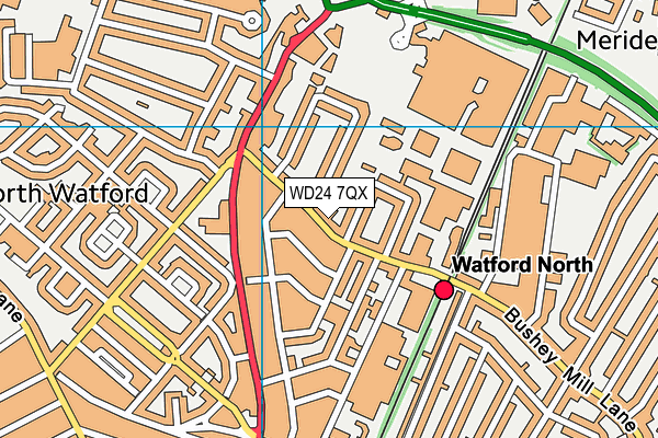 WD24 7QX map - OS VectorMap District (Ordnance Survey) WD24 7QX map - OS VectorMap District (Ordnance Survey)