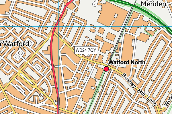 WD24 7QY map - OS VectorMap District (Ordnance Survey) WD24 7QY map - OS VectorMap District (Ordnance Survey)