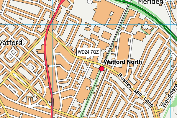 WD24 7QZ map - OS VectorMap District (Ordnance Survey) WD24 7QZ map - OS VectorMap District (Ordnance Survey)