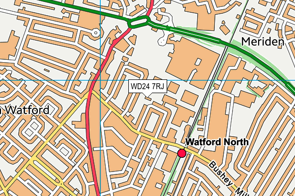 WD24 7RJ map - OS VectorMap District (Ordnance Survey) WD24 7RJ map - OS VectorMap District (Ordnance Survey)