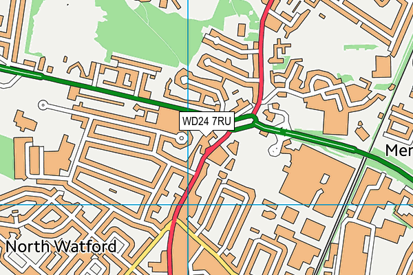 WD24 7RU map - OS VectorMap District (Ordnance Survey) WD24 7RU map - OS VectorMap District (Ordnance Survey)