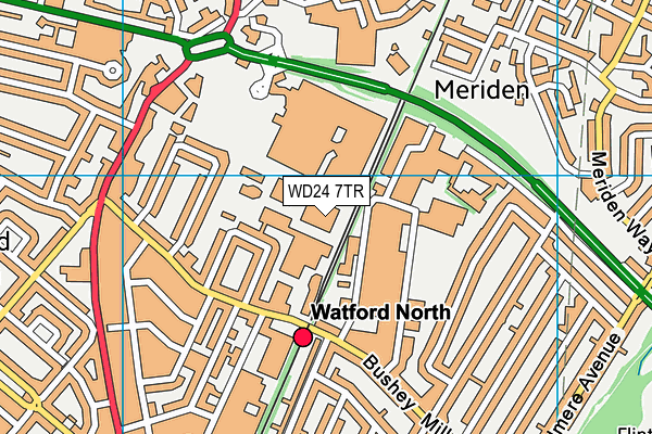 WD24 7TR map - OS VectorMap District (Ordnance Survey) WD24 7TR map - OS VectorMap District (Ordnance Survey)