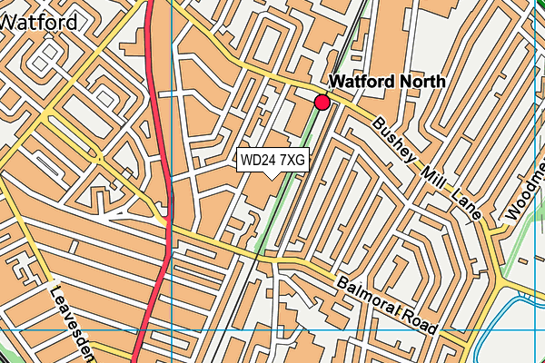 WD24 7XG map - OS VectorMap District (Ordnance Survey) WD24 7XG map - OS VectorMap District (Ordnance Survey)