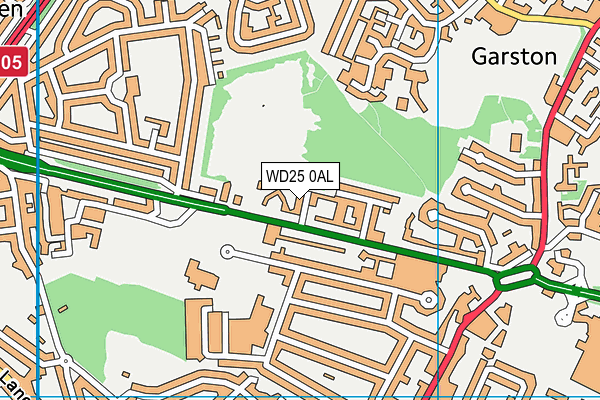 WD25 0AL map - OS VectorMap District (Ordnance Survey)
