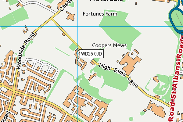 WD25 0JD map - OS VectorMap District (Ordnance Survey) WD25 0JD map - OS VectorMap District (Ordnance Survey)