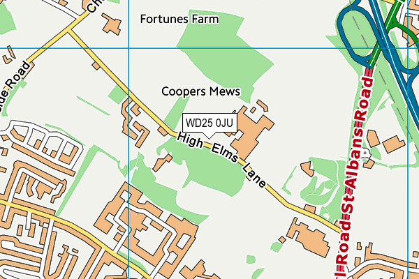 WD25 0JU map - OS VectorMap District (Ordnance Survey) WD25 0JU map - OS VectorMap District (Ordnance Survey)